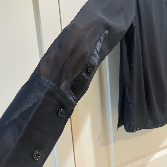 Rag & Bone Black Sheer Sleeve Blouse - Picture 9 of 12